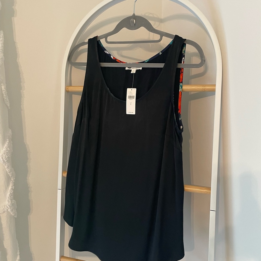 Anthropologie Drapey Black Tank
